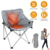 2Heated Camping Chair For Adult Outdoor Activities Portable Folding Heated Chair With 3 Adjustable Heat Levels Heating Backrest Cushion Support 264LBS