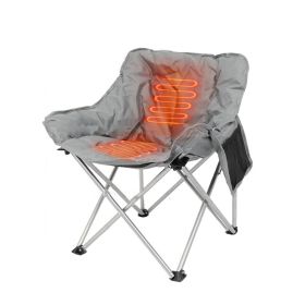 2Heated Camping Chair For Adult Outdoor Activities Portable Folding Heated Chair With 3 Adjustable Heat Levels Heating Backrest Cushion Support 264LBS