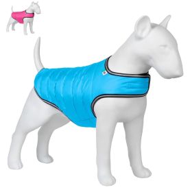 Blue Dog Winter Coat for Large Dogs Waterproof Dog Warm Jacket for Cold Weather Snow Dog Puffer Vest Adjustable Coat with Velcro XL Size (size: small)